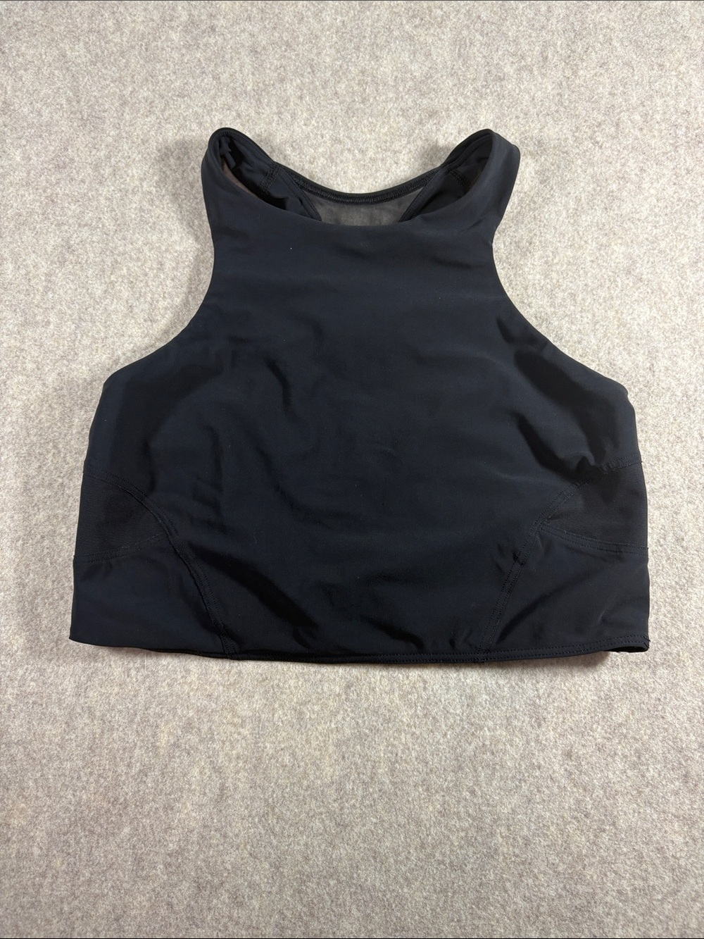 Lululemon Mesh-Back Train Bra Black Size 6 EUC High Neck Medium Support LW2D30S